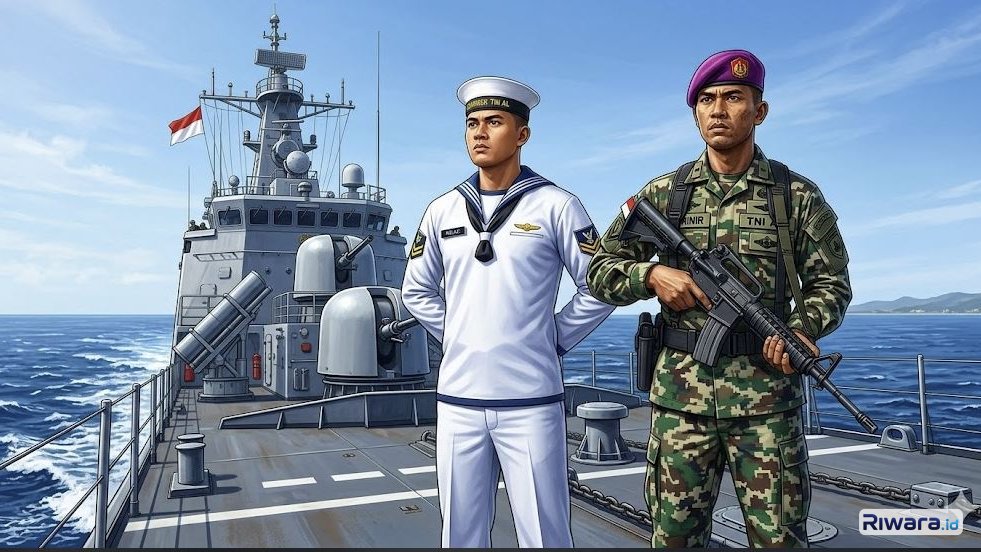 Ilustrasi prajurit TNI AL dibuat dengan bantuan Gemini AI